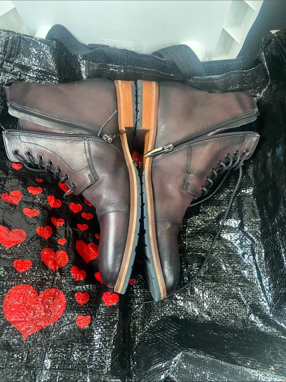 Men's Leather DOCKORIO  Boots in Deep Burgundy